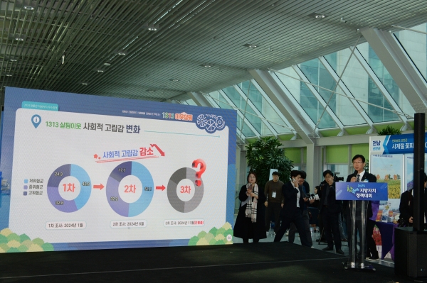 ▲박병규 광산구청장은 지난 11월 29일 국회의원회관 3층 로비에서 열린 ‘2024 참좋은 지방자치 정책대회’에서 ‘1313 이웃살핌’을 우수정책으로 발표했다.(사진제공=광주 광산구)