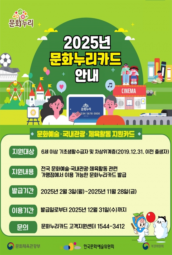 ▲문화누리카드(사진제공=장흥군)