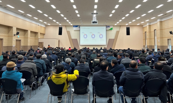 ▲장흥 축산농가 화재 교육 모습(사진제공=전라남도)