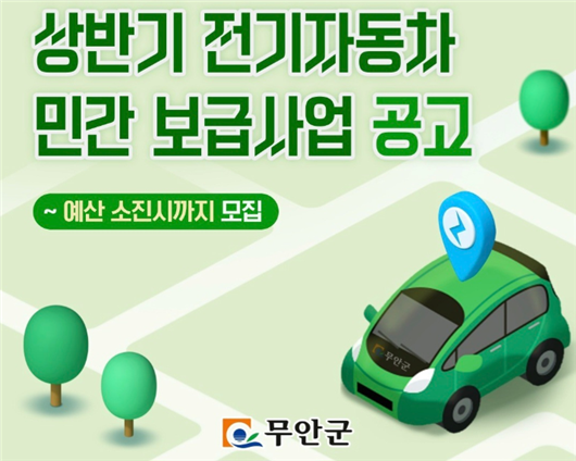 ▲전기자동차 구매 보조금 홍보(사진제공=무안군)