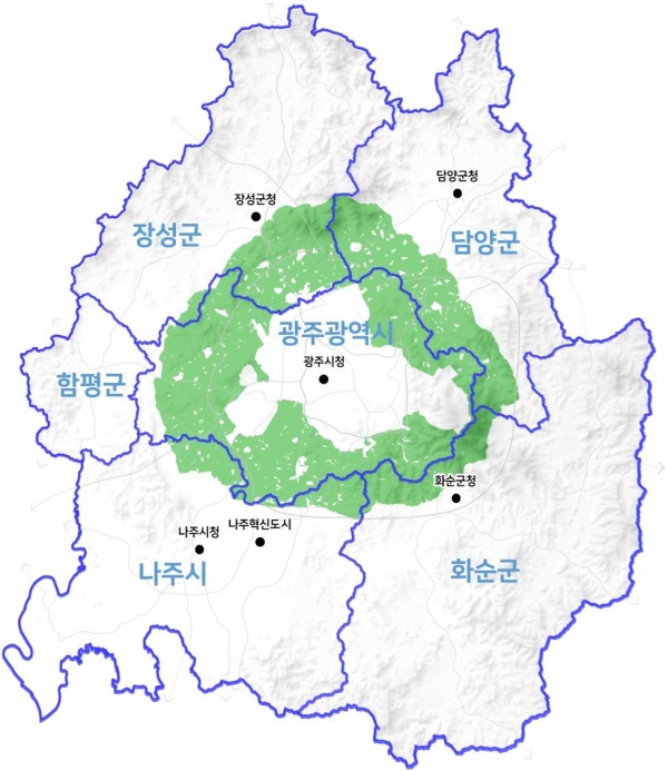 ▲광주권 개발제한구역 현황(사진제공=전라남도)