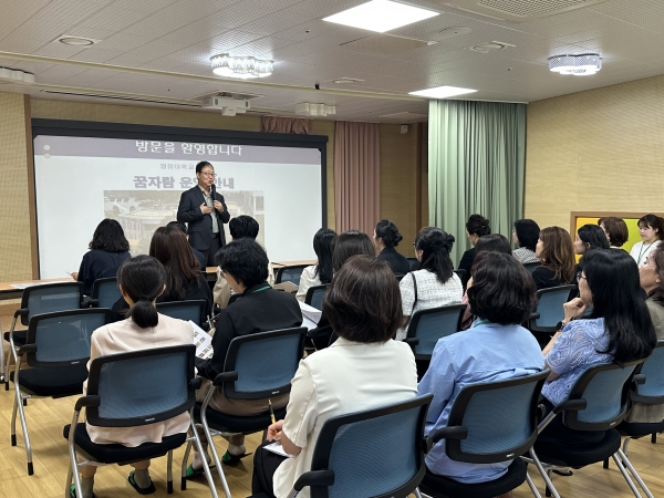 ▲전남교육청이 지난 4일 꿈자람어린이집에서 영유아시범학교 공개의 날을 진행하고 있다.(사진제공=전라남도교육청)